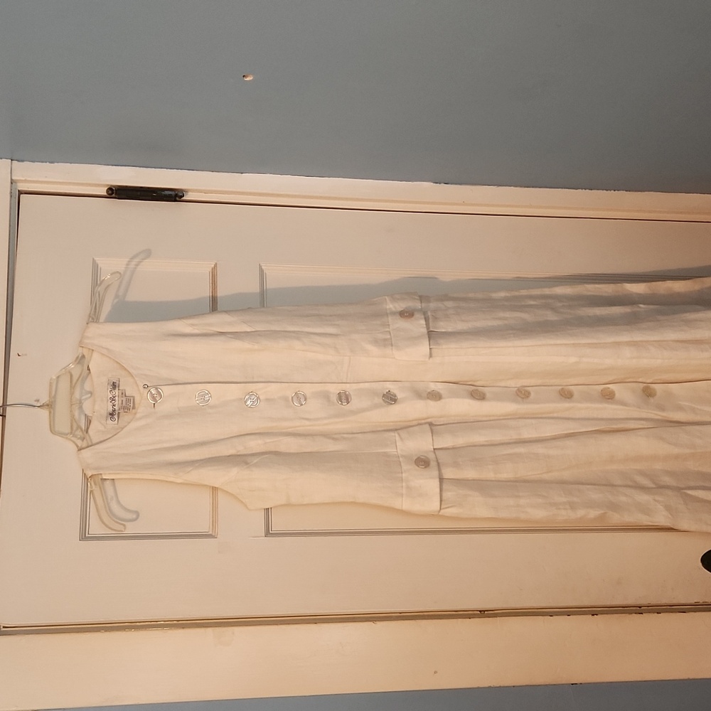 Vintage Marie St. Claire white sleeveless maxi dress. Vintage size 12.